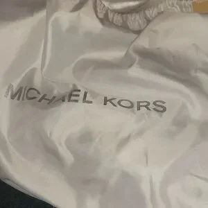 BRAND NEW Michael Kors Gray and White Monogram Backpack Michael Kors Rhea Medium Backpack, Zip Compartments, PVC  main image 4